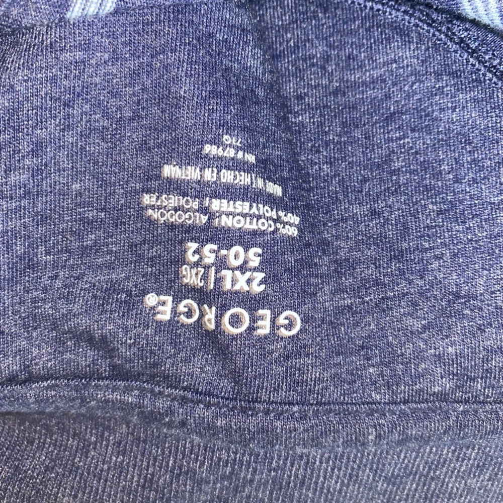 Men's George Polo Shirt 2XL Blue & White Striped - Picture 3 of 3
